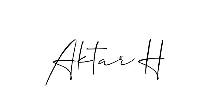 It looks lik you need a new signature style for name Aktar H. Design unique handwritten (Allison_Script) signature with our free signature maker in just a few clicks. Aktar H signature style 2 images and pictures png