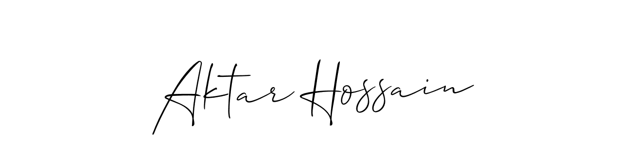 Use a signature maker to create a handwritten signature online. With this signature software, you can design (Allison_Script) your own signature for name Aktar Hossain. Aktar Hossain signature style 2 images and pictures png