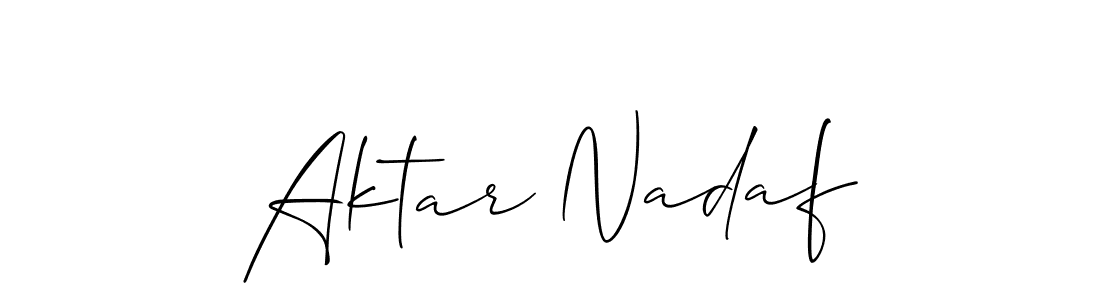 How to make Aktar Nadaf signature? Allison_Script is a professional autograph style. Create handwritten signature for Aktar Nadaf name. Aktar Nadaf signature style 2 images and pictures png