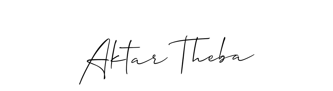 How to make Aktar Theba signature? Allison_Script is a professional autograph style. Create handwritten signature for Aktar Theba name. Aktar Theba signature style 2 images and pictures png