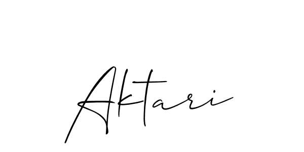 Use a signature maker to create a handwritten signature online. With this signature software, you can design (Allison_Script) your own signature for name Aktari. Aktari signature style 2 images and pictures png