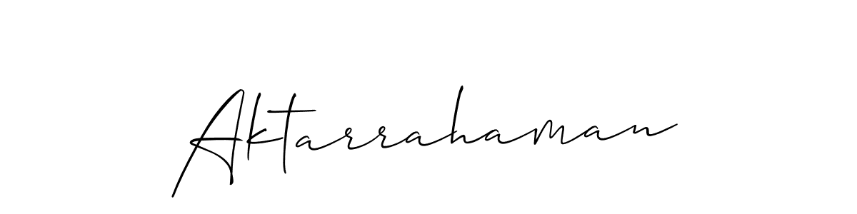 How to make Aktarrahaman signature? Allison_Script is a professional autograph style. Create handwritten signature for Aktarrahaman name. Aktarrahaman signature style 2 images and pictures png