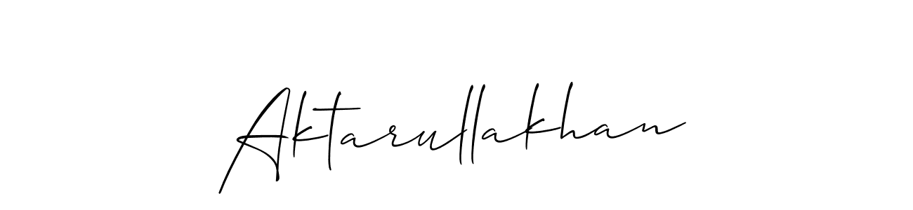 Use a signature maker to create a handwritten signature online. With this signature software, you can design (Allison_Script) your own signature for name Aktarullakhan. Aktarullakhan signature style 2 images and pictures png