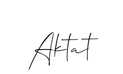 Make a beautiful signature design for name Aktat. With this signature (Allison_Script) style, you can create a handwritten signature for free. Aktat signature style 2 images and pictures png