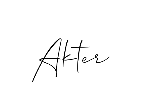 How to make Akter signature? Allison_Script is a professional autograph style. Create handwritten signature for Akter name. Akter signature style 2 images and pictures png