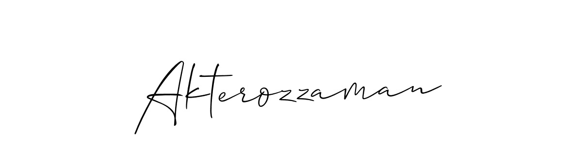 Make a beautiful signature design for name Akterozzaman. With this signature (Allison_Script) style, you can create a handwritten signature for free. Akterozzaman signature style 2 images and pictures png