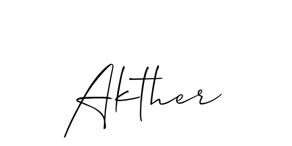 Make a beautiful signature design for name Akther. With this signature (Allison_Script) style, you can create a handwritten signature for free. Akther signature style 2 images and pictures png