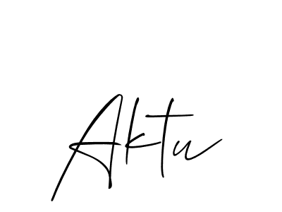 You should practise on your own different ways (Allison_Script) to write your name (Aktu) in signature. don't let someone else do it for you. Aktu signature style 2 images and pictures png