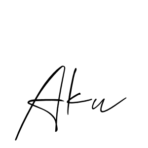 Create a beautiful signature design for name Aku. With this signature (Allison_Script) fonts, you can make a handwritten signature for free. Aku signature style 2 images and pictures png