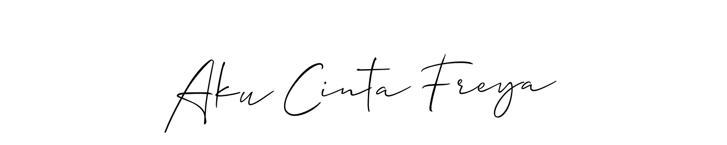 This is the best signature style for the Aku Cinta Freya name. Also you like these signature font (Allison_Script). Mix name signature. Aku Cinta Freya signature style 2 images and pictures png