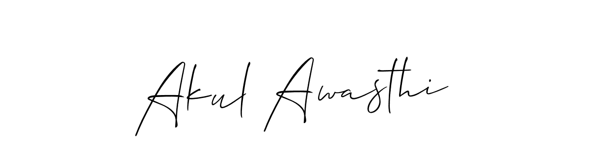 How to Draw Akul Awasthi signature style? Allison_Script is a latest design signature styles for name Akul Awasthi. Akul Awasthi signature style 2 images and pictures png