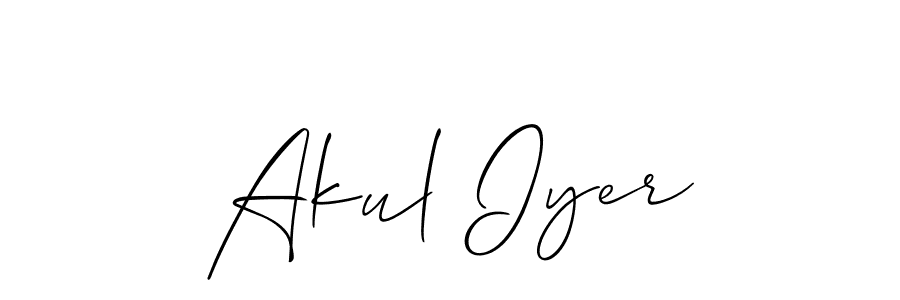 Make a beautiful signature design for name Akul Iyer. With this signature (Allison_Script) style, you can create a handwritten signature for free. Akul Iyer signature style 2 images and pictures png