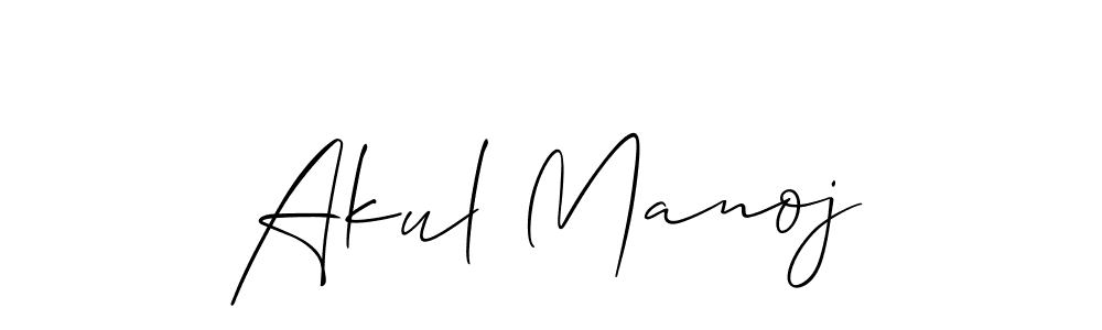 How to make Akul Manoj signature? Allison_Script is a professional autograph style. Create handwritten signature for Akul Manoj name. Akul Manoj signature style 2 images and pictures png