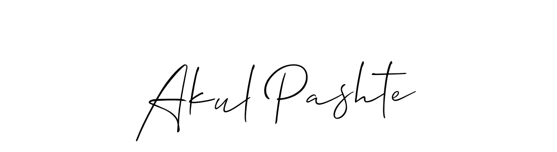 Design your own signature with our free online signature maker. With this signature software, you can create a handwritten (Allison_Script) signature for name Akul Pashte. Akul Pashte signature style 2 images and pictures png