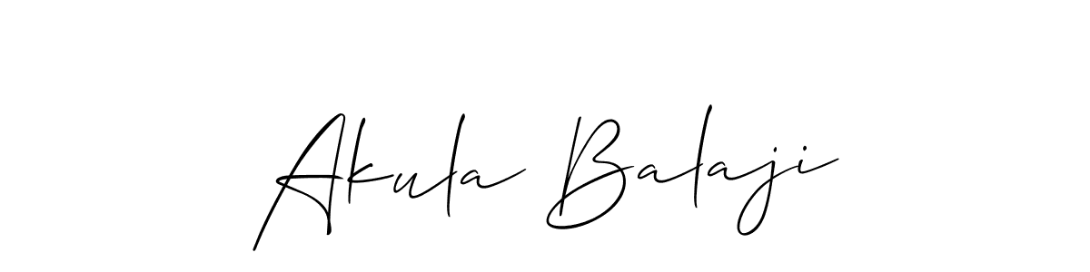 Use a signature maker to create a handwritten signature online. With this signature software, you can design (Allison_Script) your own signature for name Akula Balaji. Akula Balaji signature style 2 images and pictures png