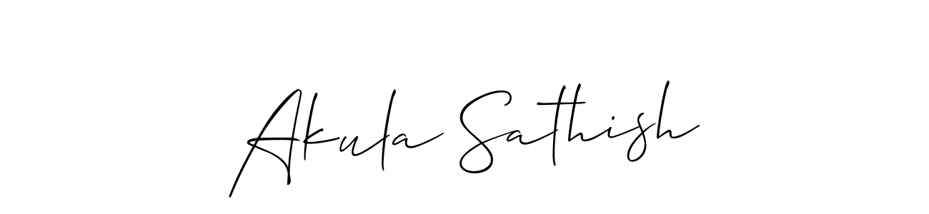 Also You can easily find your signature by using the search form. We will create Akula Sathish name handwritten signature images for you free of cost using Allison_Script sign style. Akula Sathish signature style 2 images and pictures png