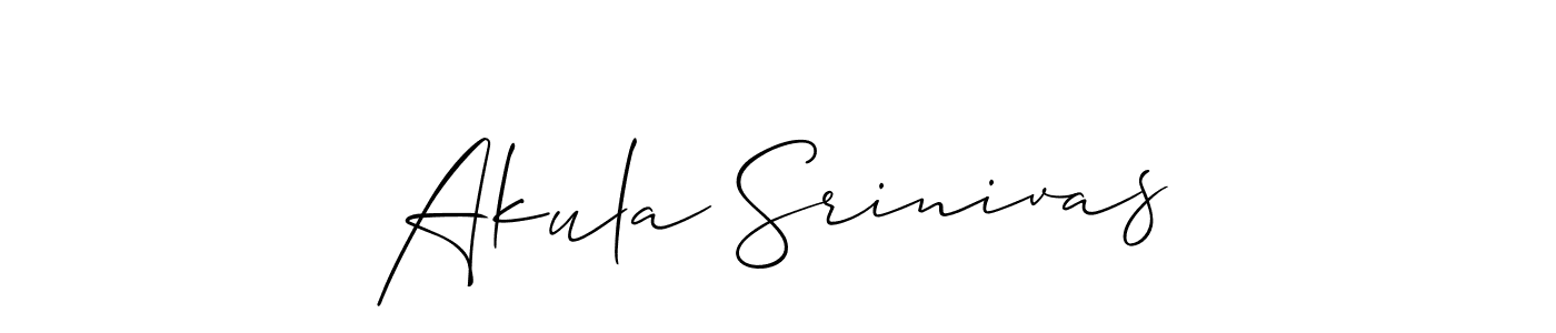 if you are searching for the best signature style for your name Akula Srinivas. so please give up your signature search. here we have designed multiple signature styles  using Allison_Script. Akula Srinivas signature style 2 images and pictures png