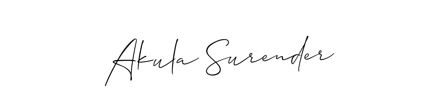 Design your own signature with our free online signature maker. With this signature software, you can create a handwritten (Allison_Script) signature for name Akula Surender. Akula Surender signature style 2 images and pictures png