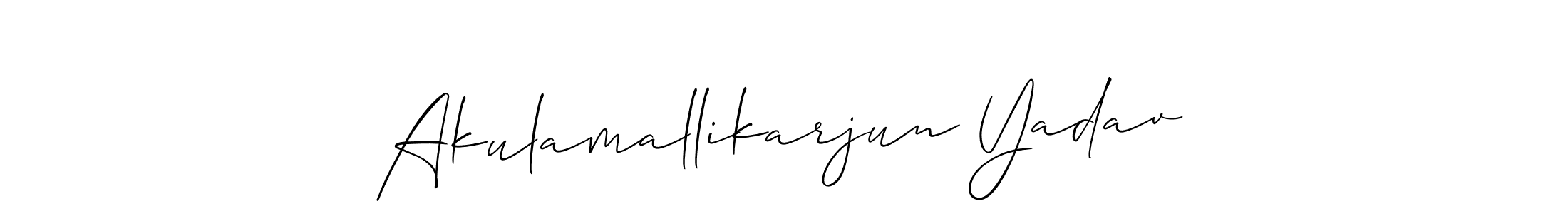 Allison_Script is a professional signature style that is perfect for those who want to add a touch of class to their signature. It is also a great choice for those who want to make their signature more unique. Get Akulamallikarjun Yadav name to fancy signature for free. Akulamallikarjun Yadav signature style 2 images and pictures png