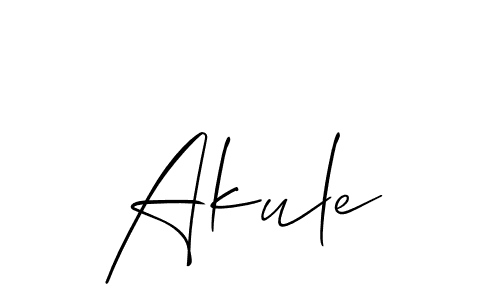 Use a signature maker to create a handwritten signature online. With this signature software, you can design (Allison_Script) your own signature for name Akule. Akule signature style 2 images and pictures png