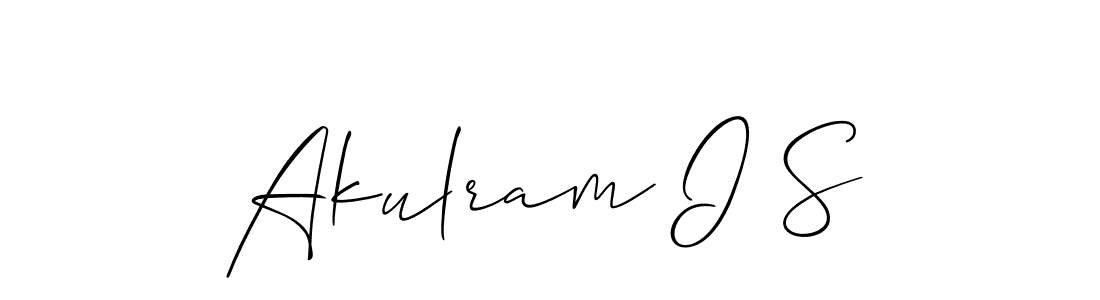 How to make Akulram I S signature? Allison_Script is a professional autograph style. Create handwritten signature for Akulram I S name. Akulram I S signature style 2 images and pictures png