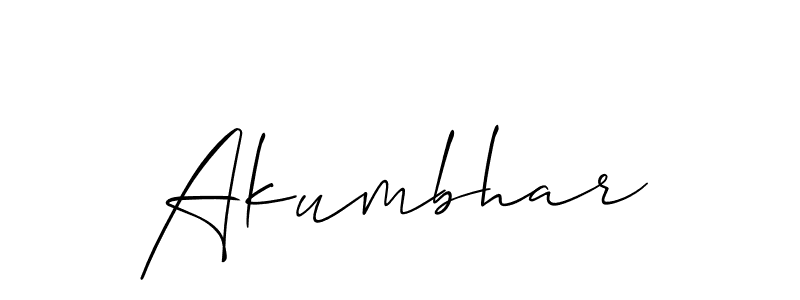 Also we have Akumbhar name is the best signature style. Create professional handwritten signature collection using Allison_Script autograph style. Akumbhar signature style 2 images and pictures png