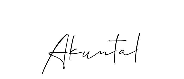 if you are searching for the best signature style for your name Akuntal. so please give up your signature search. here we have designed multiple signature styles  using Allison_Script. Akuntal signature style 2 images and pictures png
