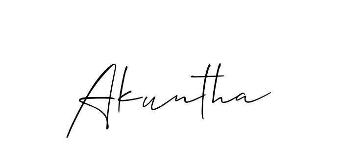 Use a signature maker to create a handwritten signature online. With this signature software, you can design (Allison_Script) your own signature for name Akuntha. Akuntha signature style 2 images and pictures png
