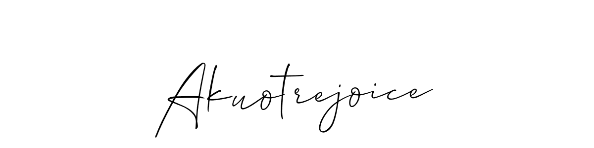 How to make Akuotrejoice signature? Allison_Script is a professional autograph style. Create handwritten signature for Akuotrejoice name. Akuotrejoice signature style 2 images and pictures png