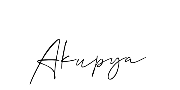Use a signature maker to create a handwritten signature online. With this signature software, you can design (Allison_Script) your own signature for name Akupya. Akupya signature style 2 images and pictures png
