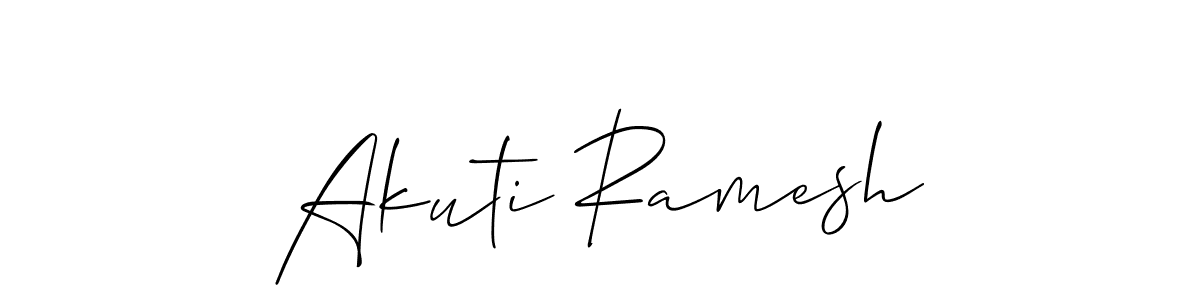 Allison_Script is a professional signature style that is perfect for those who want to add a touch of class to their signature. It is also a great choice for those who want to make their signature more unique. Get Akuti Ramesh name to fancy signature for free. Akuti Ramesh signature style 2 images and pictures png
