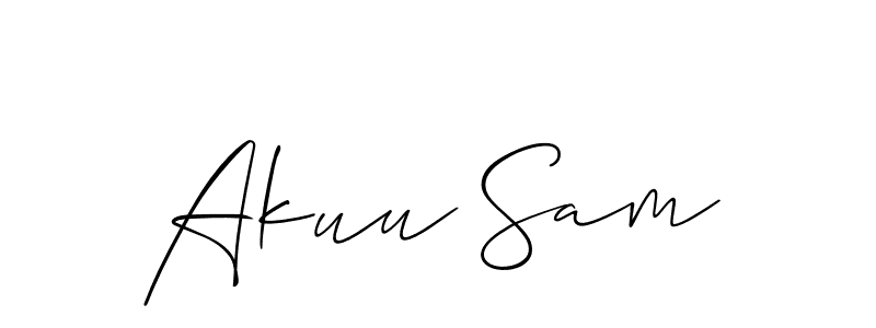 if you are searching for the best signature style for your name Akuu Sam. so please give up your signature search. here we have designed multiple signature styles  using Allison_Script. Akuu Sam signature style 2 images and pictures png