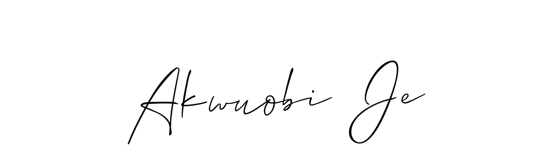 Allison_Script is a professional signature style that is perfect for those who want to add a touch of class to their signature. It is also a great choice for those who want to make their signature more unique. Get Akwuobi  Je name to fancy signature for free. Akwuobi  Je signature style 2 images and pictures png