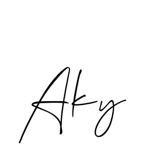 The best way (Allison_Script) to make a short signature is to pick only two or three words in your name. The name Aky include a total of six letters. For converting this name. Aky signature style 2 images and pictures png