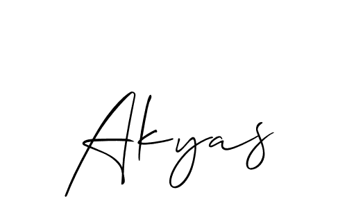 It looks lik you need a new signature style for name Akyas. Design unique handwritten (Allison_Script) signature with our free signature maker in just a few clicks. Akyas signature style 2 images and pictures png