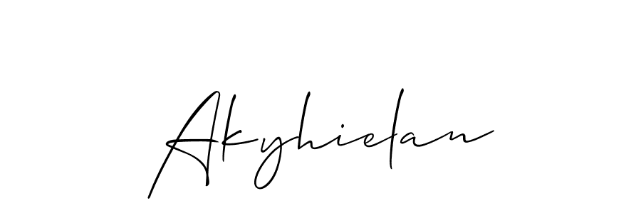 Also we have Akyhielan name is the best signature style. Create professional handwritten signature collection using Allison_Script autograph style. Akyhielan signature style 2 images and pictures png
