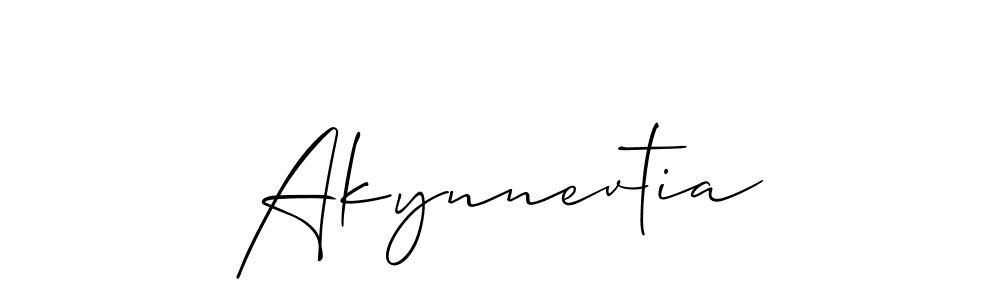 How to make Akynnevtia name signature. Use Allison_Script style for creating short signs online. This is the latest handwritten sign. Akynnevtia signature style 2 images and pictures png