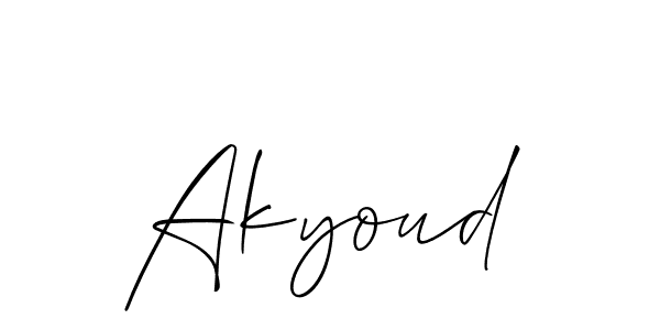 Similarly Allison_Script is the best handwritten signature design. Signature creator online .You can use it as an online autograph creator for name Akyoud. Akyoud signature style 2 images and pictures png