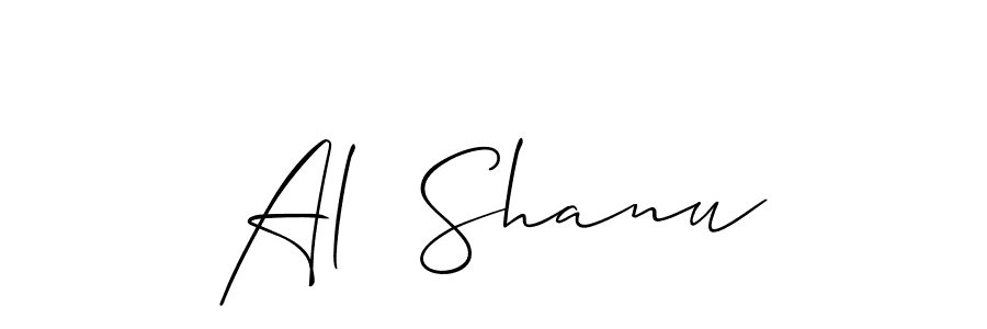 Use a signature maker to create a handwritten signature online. With this signature software, you can design (Allison_Script) your own signature for name Al  Shanu. Al  Shanu signature style 2 images and pictures png