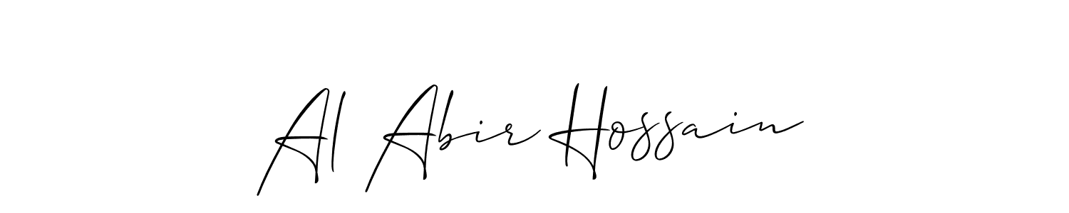 Use a signature maker to create a handwritten signature online. With this signature software, you can design (Allison_Script) your own signature for name Al Abir Hossain. Al Abir Hossain signature style 2 images and pictures png