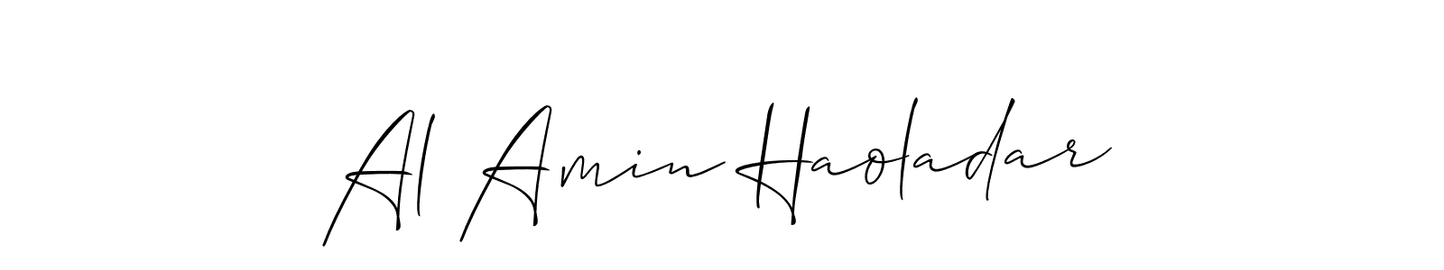 Make a short Al Amin Haoladar signature style. Manage your documents anywhere anytime using Allison_Script. Create and add eSignatures, submit forms, share and send files easily. Al Amin Haoladar signature style 2 images and pictures png