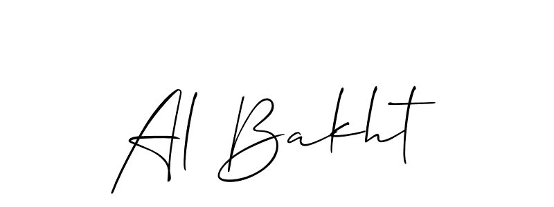 Also we have Al Bakht name is the best signature style. Create professional handwritten signature collection using Allison_Script autograph style. Al Bakht signature style 2 images and pictures png