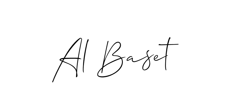 Allison_Script is a professional signature style that is perfect for those who want to add a touch of class to their signature. It is also a great choice for those who want to make their signature more unique. Get Al Baset name to fancy signature for free. Al Baset signature style 2 images and pictures png