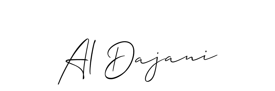 Similarly Allison_Script is the best handwritten signature design. Signature creator online .You can use it as an online autograph creator for name Al Dajani. Al Dajani signature style 2 images and pictures png