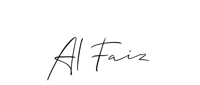 Also You can easily find your signature by using the search form. We will create Al Faiz name handwritten signature images for you free of cost using Allison_Script sign style. Al Faiz signature style 2 images and pictures png