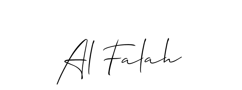 You should practise on your own different ways (Allison_Script) to write your name (Al Falah) in signature. don't let someone else do it for you. Al Falah signature style 2 images and pictures png