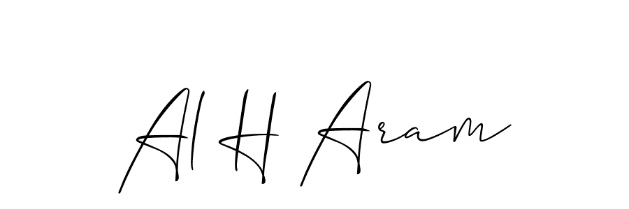 How to make Al H Aram name signature. Use Allison_Script style for creating short signs online. This is the latest handwritten sign. Al H Aram signature style 2 images and pictures png