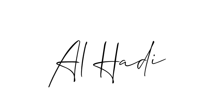 Al Hadi stylish signature style. Best Handwritten Sign (Allison_Script) for my name. Handwritten Signature Collection Ideas for my name Al Hadi. Al Hadi signature style 2 images and pictures png