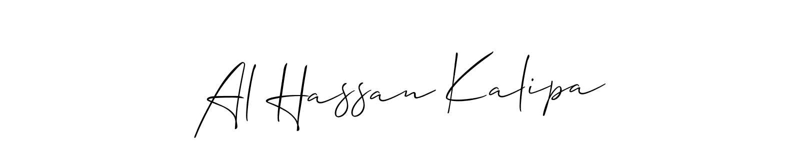 Check out images of Autograph of Al Hassan Kalipa name. Actor Al Hassan Kalipa Signature Style. Allison_Script is a professional sign style online. Al Hassan Kalipa signature style 2 images and pictures png