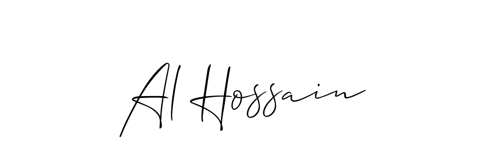 Make a beautiful signature design for name Al Hossain. With this signature (Allison_Script) style, you can create a handwritten signature for free. Al Hossain signature style 2 images and pictures png